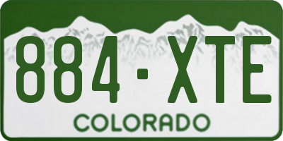 CO license plate 884XTE