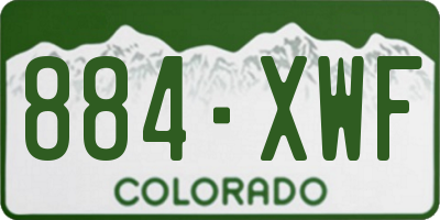 CO license plate 884XWF