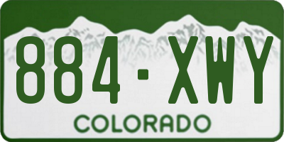CO license plate 884XWY