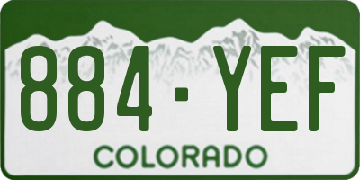 CO license plate 884YEF