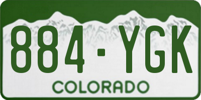 CO license plate 884YGK