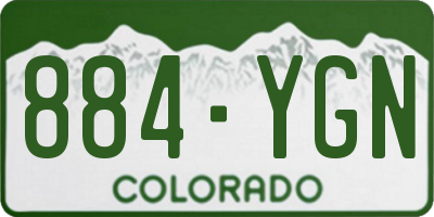 CO license plate 884YGN