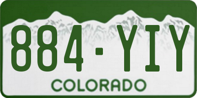 CO license plate 884YIY