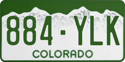 CO license plate 884YLK