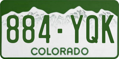 CO license plate 884YQK