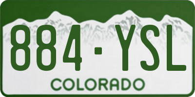CO license plate 884YSL