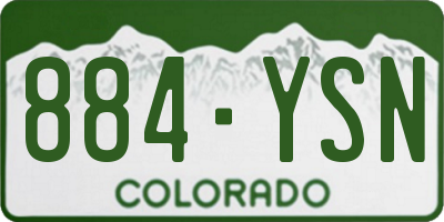 CO license plate 884YSN