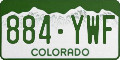 CO license plate 884YWF