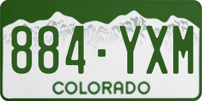 CO license plate 884YXM