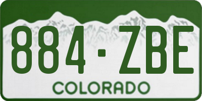 CO license plate 884ZBE