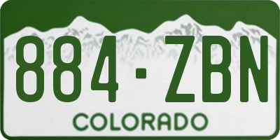 CO license plate 884ZBN