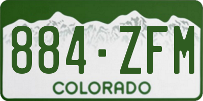 CO license plate 884ZFM