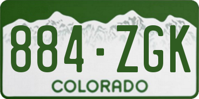 CO license plate 884ZGK