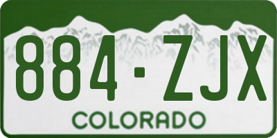 CO license plate 884ZJX
