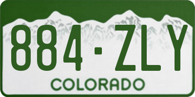 CO license plate 884ZLY