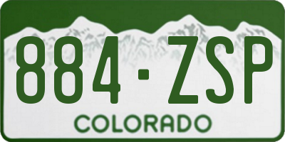 CO license plate 884ZSP