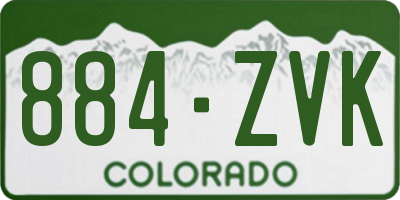 CO license plate 884ZVK