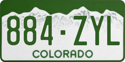 CO license plate 884ZYL