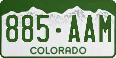 CO license plate 885AAM