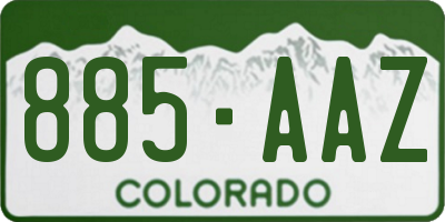 CO license plate 885AAZ