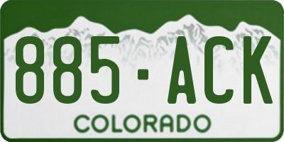CO license plate 885ACK