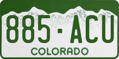 CO license plate 885ACU