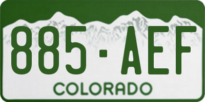 CO license plate 885AEF