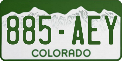 CO license plate 885AEY