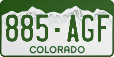 CO license plate 885AGF