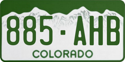CO license plate 885AHB