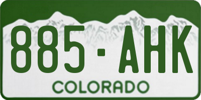 CO license plate 885AHK