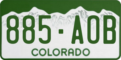 CO license plate 885AOB