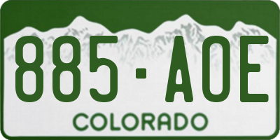 CO license plate 885AOE