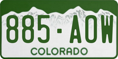CO license plate 885AOW