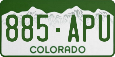 CO license plate 885APU