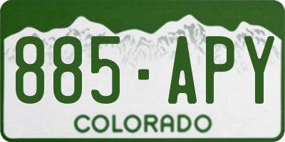 CO license plate 885APY