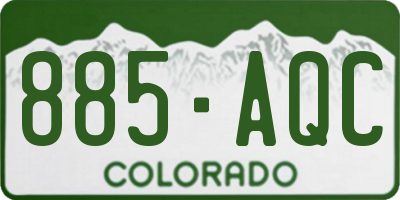 CO license plate 885AQC
