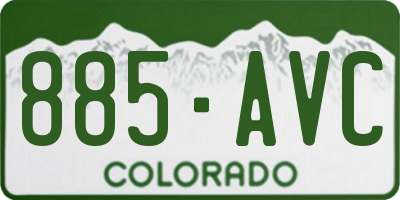 CO license plate 885AVC