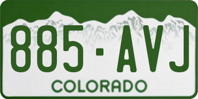 CO license plate 885AVJ