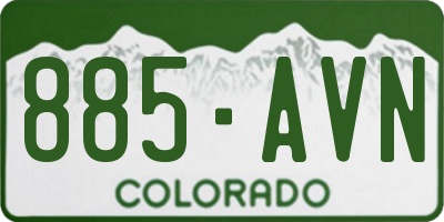 CO license plate 885AVN
