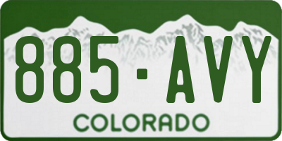 CO license plate 885AVY
