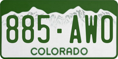 CO license plate 885AWO