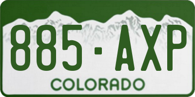 CO license plate 885AXP