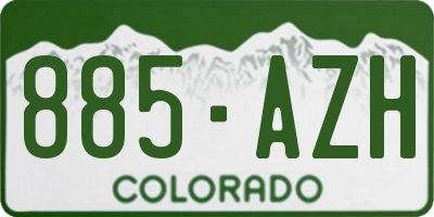 CO license plate 885AZH