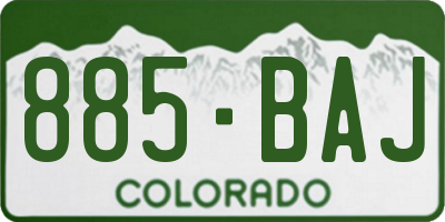 CO license plate 885BAJ