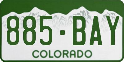CO license plate 885BAY