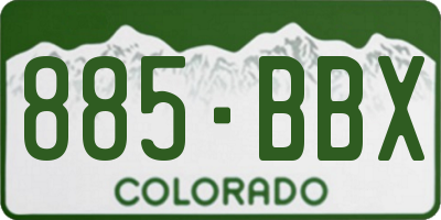 CO license plate 885BBX