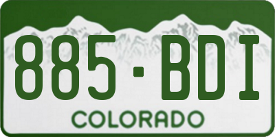 CO license plate 885BDI