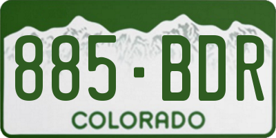 CO license plate 885BDR