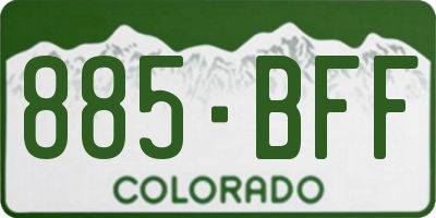 CO license plate 885BFF